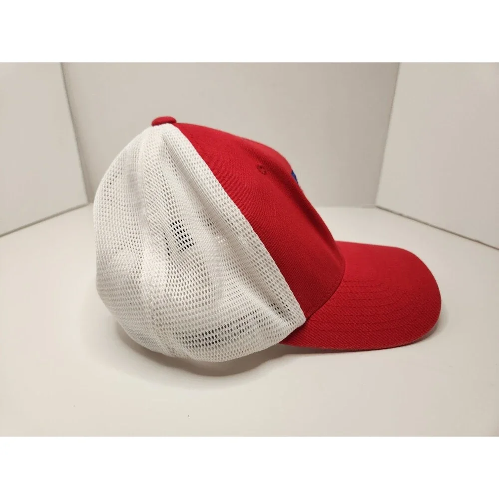 Texas Rangers Hat Cap Snap Back Trucker Mesh MLB Baseball Red 110‎ Flexfit Tech